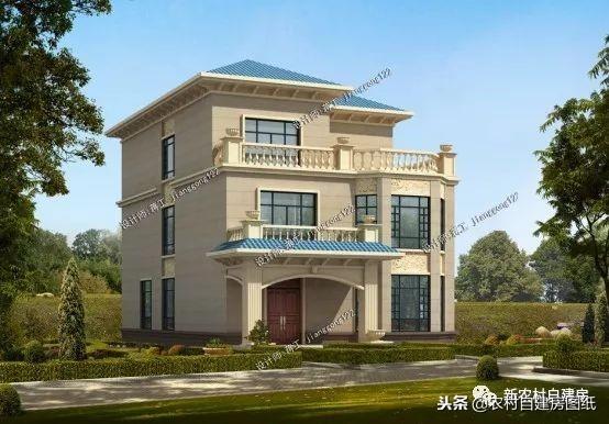 6款小別墅設(shè)計(jì)圖，一二三層都有，面寬10米以下，功能齊全樣式大氣