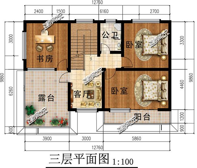 三層豪華歐式別墅設計圖，帶挑空客廳、車庫和夾層，好設計值得收藏！