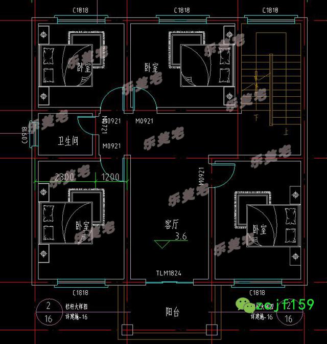 三層帶露臺(tái)別墅設(shè)計(jì)圖，1帶車庫(kù)層2外觀清新！