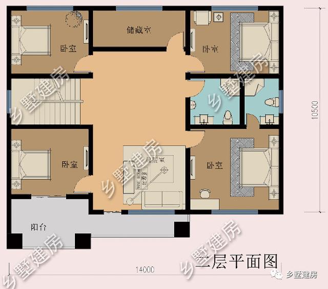 14X10米鄉(xiāng)村小別墅設(shè)計圖，桌球室+露臺完美設(shè)計，經(jīng)典實用不落伍！
