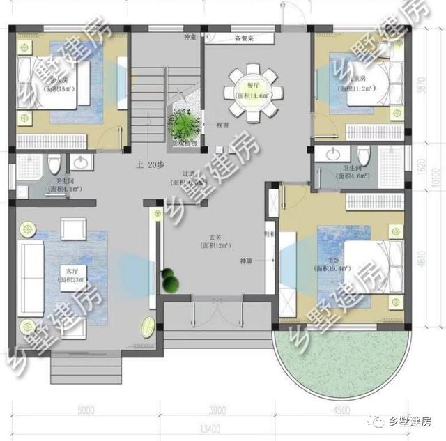 13X10米小別墅設(shè)計圖，農(nóng)村還沒建房的有福了，造價只需30萬！