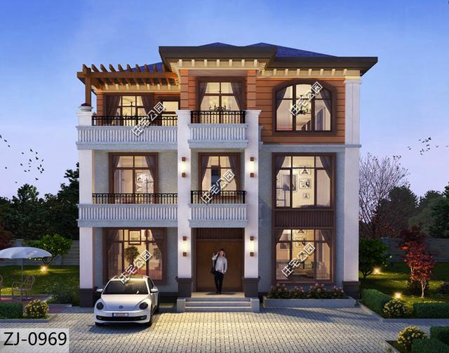 歐式三層別墅設計圖，11X17米，戶型適合自建，舒適大氣