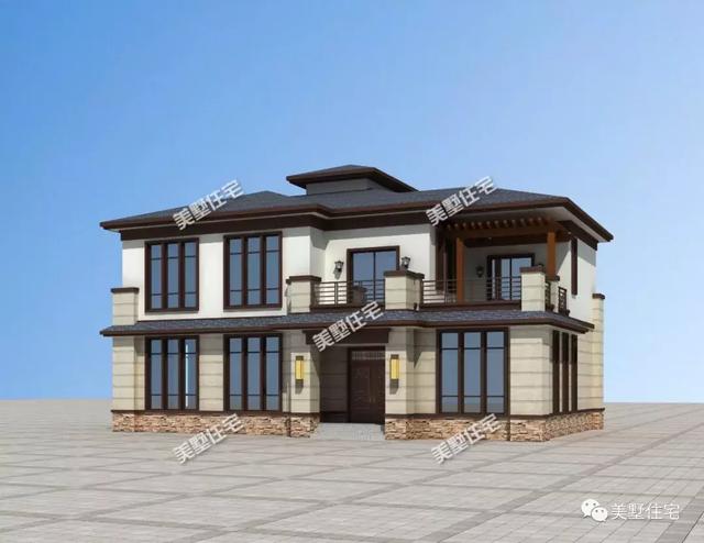 二層新中式別墅設(shè)計圖，內(nèi)設(shè)神臺，有品位還接地氣