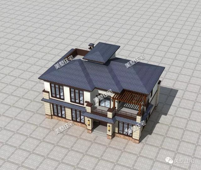 二層新中式別墅設(shè)計圖，內(nèi)設(shè)神臺，有品位還接地氣