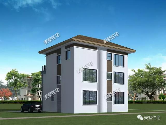 現(xiàn)代風(fēng)美墅設(shè)計(jì)圖，清爽簡(jiǎn)約，建一棟有面兒又有范兒