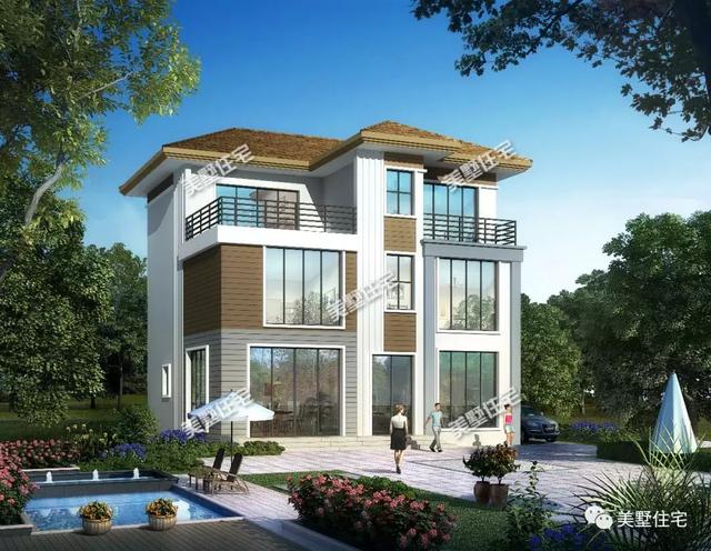 現(xiàn)代風(fēng)美墅設(shè)計(jì)圖，清爽簡(jiǎn)約，建一棟有面兒又有范兒
