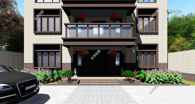 經(jīng)典3層新中式別墅設(shè)計圖，占地13.2*10米，造型簡約、外觀大氣。