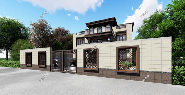 經(jīng)典3層新中式別墅設(shè)計圖，占地13.2*10米，造型簡約、外觀大氣。