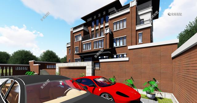 4層兄弟雙拼別墅設(shè)計(jì)圖，新中式建筑挑空大客廳設(shè)計(jì)，經(jīng)典霸氣！