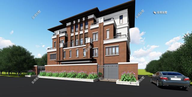 4層兄弟雙拼別墅設(shè)計(jì)圖，新中式建筑挑空大客廳設(shè)計(jì)，經(jīng)典霸氣！