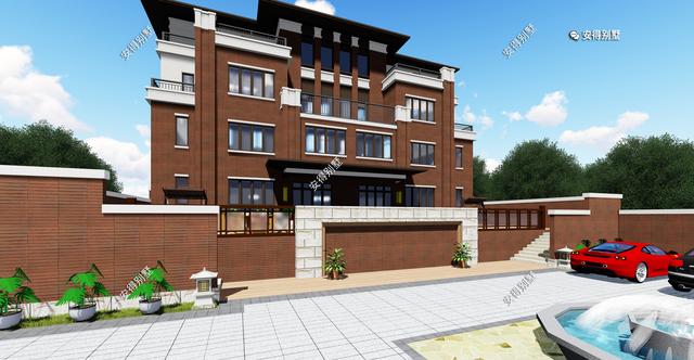 4層兄弟雙拼別墅設(shè)計(jì)圖，新中式建筑挑空大客廳設(shè)計(jì)，經(jīng)典霸氣！