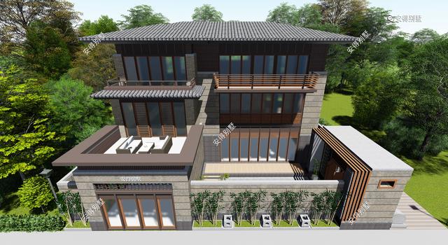 5套氣場十足的新中式合院別墅設(shè)計(jì)圖，帶你見識真正的豪宅