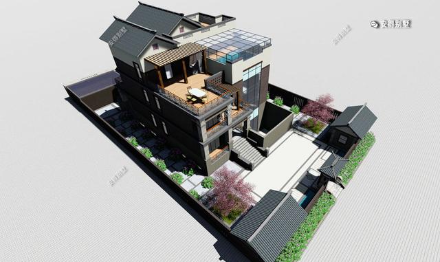 5套氣場十足的新中式合院別墅設(shè)計(jì)圖，帶你見識真正的豪宅