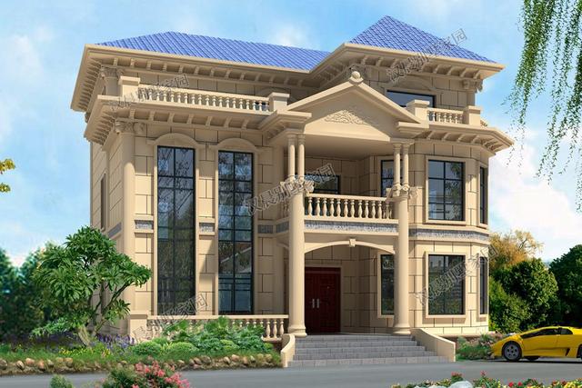 氣派歐式三層別墅設(shè)計(jì)圖12.6X13.1米，顯眼大方洋氣舒適，過(guò)目難忘