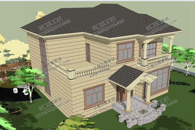 外觀漂亮的二層小別墅設(shè)計(jì)圖，造價(jià)30萬左右，復(fù)式布局最受歡迎