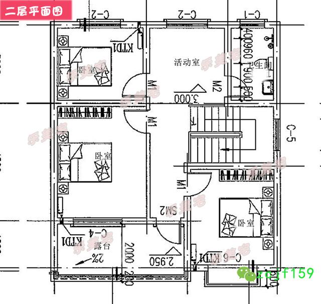 農(nóng)村二層小別墅戶型設計圖，功能齊全，精神、時尚