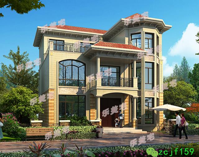 實(shí)拍農(nóng)村三層自建房設(shè)計(jì)效果圖，色彩搭配溫馨靚麗