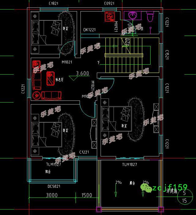 二層半農(nóng)村自建房大露臺設(shè)計圖，經(jīng)濟實用采光好