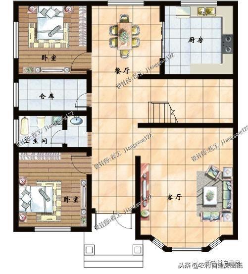 農(nóng)村別墅設(shè)計(jì)首選帶露臺(tái)戶型，露臺(tái)讓你享受陽光的同時(shí)更有安全感