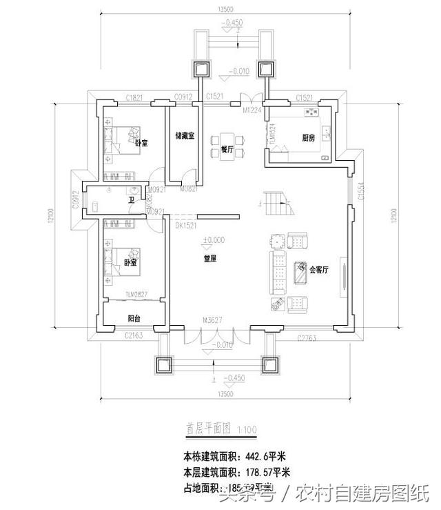 5款帶堂屋農(nóng)村別墅設(shè)計(jì)圖，二層三層都有，適合不同需求的家族建房使用