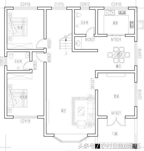 5款帶堂屋農(nóng)村別墅設(shè)計(jì)圖，二層三層都有，適合不同需求的家族建房使用