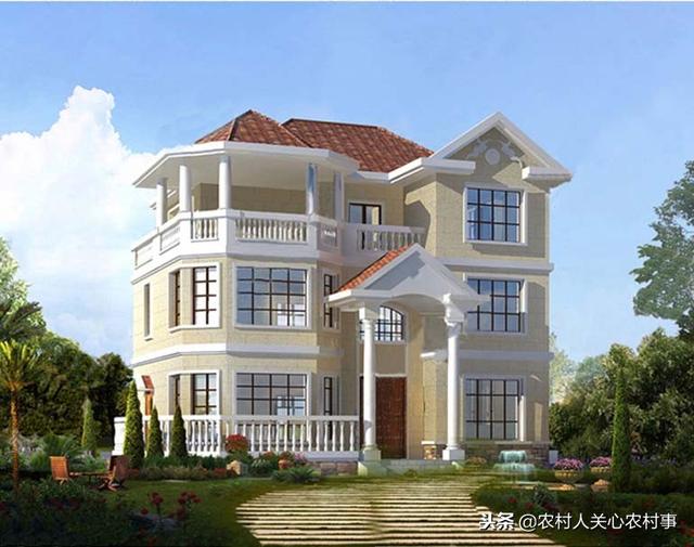 三層歐式別墅設(shè)計(jì)圖，占地120平米，美觀大氣，主體造價(jià)不高
