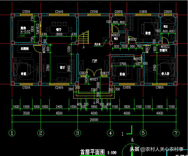 農(nóng)村一層帶閣樓房屋設計圖，一層別墅一樣也可以很大氣