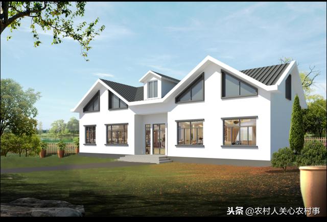 農(nóng)村一層帶閣樓房屋設計圖，一層別墅一樣也可以很大氣