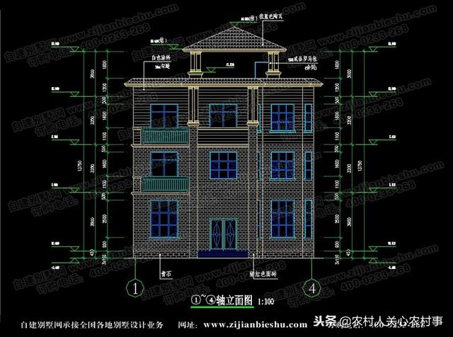 簡(jiǎn)約經(jīng)典復(fù)古的10.76×11.7米三層農(nóng)村別墅設(shè)計(jì)圖，建在農(nóng)村很合適