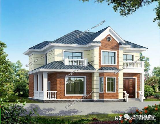 7室3廳2衛(wèi)歐式二層小別墅設(shè)計(jì)圖，外觀獨(dú)特，造價(jià)28萬農(nóng)村建房必選