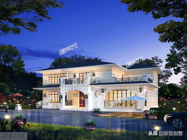 清晰脫俗二層簡約歐式別墅設(shè)計(jì)圖，在村里絕對是頭一棟