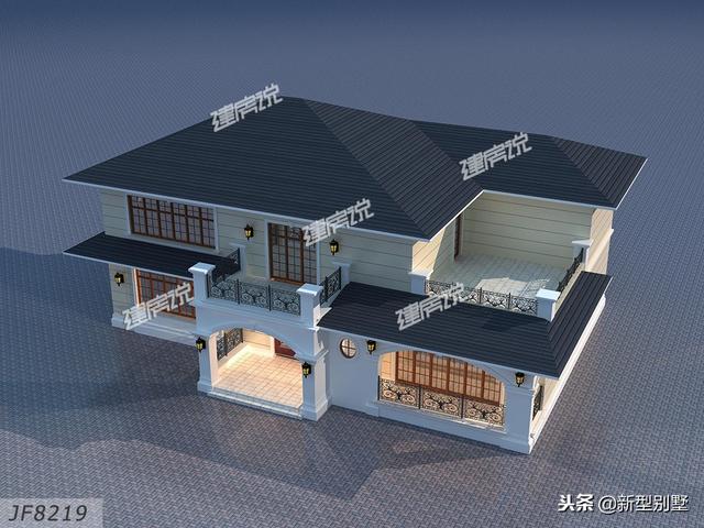 清晰脫俗二層簡約歐式別墅設(shè)計(jì)圖，在村里絕對是頭一棟