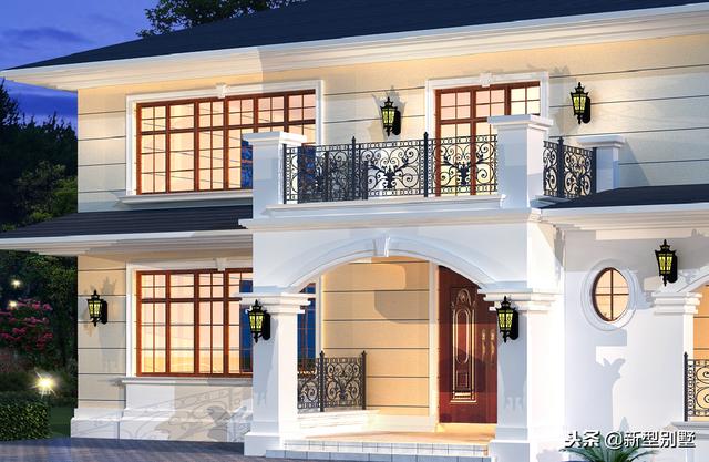 清晰脫俗二層簡約歐式別墅設(shè)計(jì)圖，在村里絕對是頭一棟