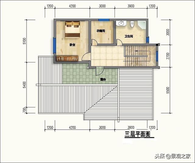 新中式三層農(nóng)村別墅設(shè)計圖，139平帶地下室