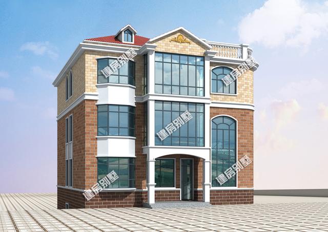 三層別墅設計圖，12.8x15.1帶架空層，室外樓梯全村第一家！