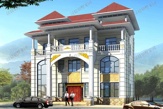 四層農(nóng)村獨(dú)棟別墅設(shè)計(jì)圖，15X14.2米旋轉(zhuǎn)樓梯+挑空客廳+神臺(tái)