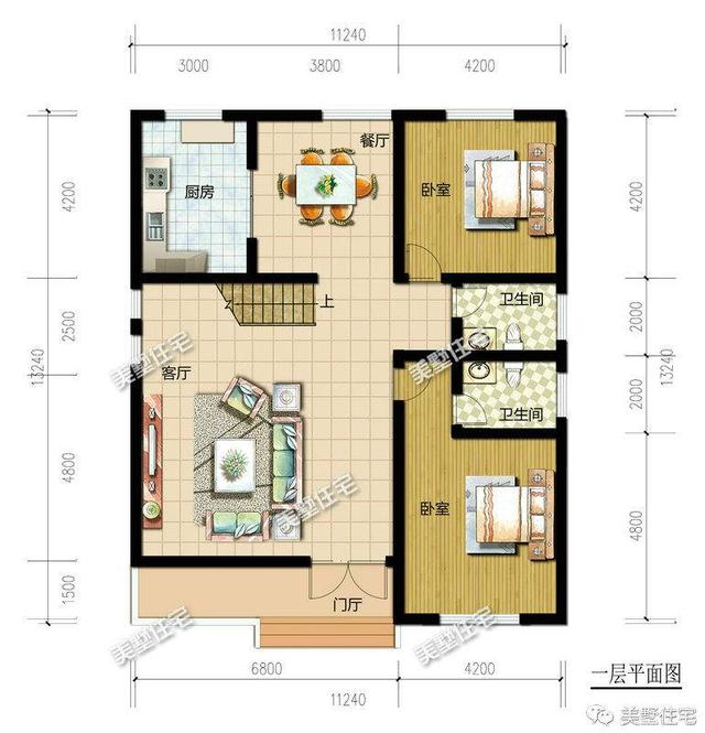 農(nóng)村11×13米現(xiàn)代別墅設(shè)計圖，150平設(shè)6室2廳附上室內(nèi)裝修圖