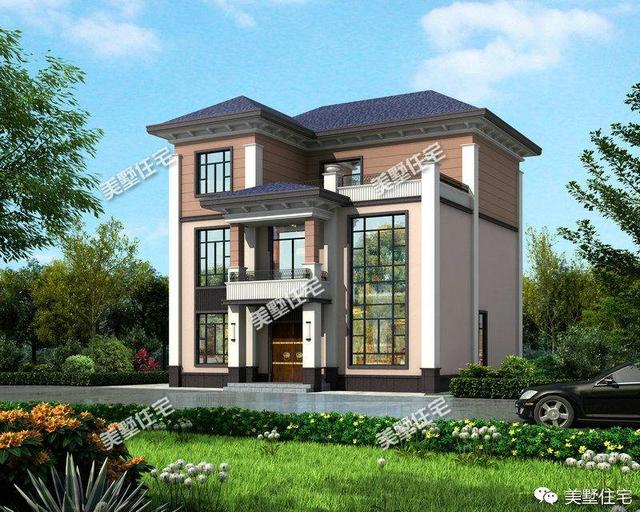 江西人喜歡的典雅低調(diào)三層別墅設(shè)計(jì)圖，功能實(shí)用造型大方