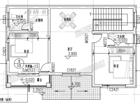 農村二層小別墅全套設計施工圖，符合現(xiàn)代人的審美及生活習慣，經濟實用