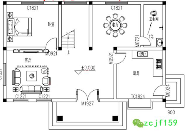 新農(nóng)村二層別墅設(shè)計(jì)圖效果圖，外觀時(shí)尚大方，層次分明，大坡度房屋頂
