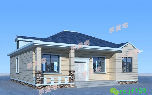 一層農(nóng)村小別墅設(shè)計效果圖設(shè)計施工圖，美觀大方，造價經(jīng)濟實惠