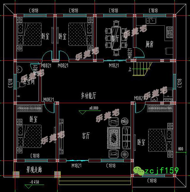 一層農(nóng)村小別墅設(shè)計效果圖設(shè)計施工圖，美觀大方，造價經(jīng)濟實惠