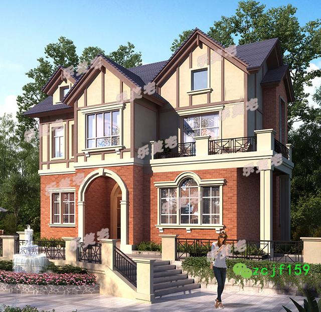 英式二層別墅設(shè)計圖紙，帶閣樓設(shè)計，別墅不失莊重典雅