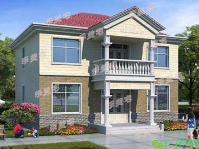 農(nóng)村2層小別墅自建房建成案例實(shí)景圖，外觀清新靚麗，戶型南北采光通透