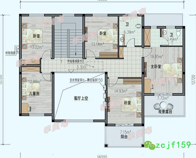 農(nóng)村二層別墅設(shè)計(jì)圖施工圖，占地180平米，外觀造型錯(cuò)落有致，精致大氣