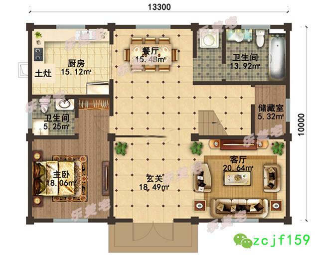 農(nóng)村帶大露臺(tái)四層歐式別墅設(shè)計(jì)圖，簡(jiǎn)單大氣，柔美溫馨