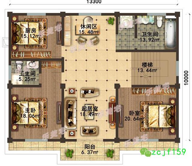 農(nóng)村帶大露臺(tái)四層歐式別墅設(shè)計(jì)圖，簡(jiǎn)單大氣，柔美溫馨