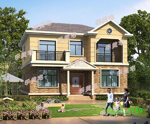 農(nóng)村二層小別墅實(shí)景圖設(shè)計(jì)效果圖，戶型立體美觀大方，室內(nèi)通風(fēng)透氣