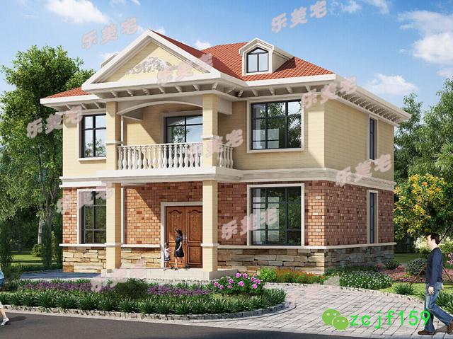 農(nóng)村二層別墅設(shè)計(jì)圖，外觀簡(jiǎn)潔大方，功能區(qū)分合理