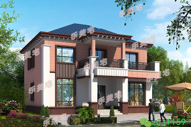 農(nóng)村二層別墅設(shè)計(jì)圖，外觀簡(jiǎn)潔大方，功能區(qū)分合理